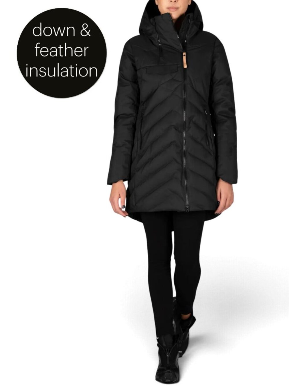 INDYGENA Black Ayaba 700 Fill Down Waterproof Winter Parka size S